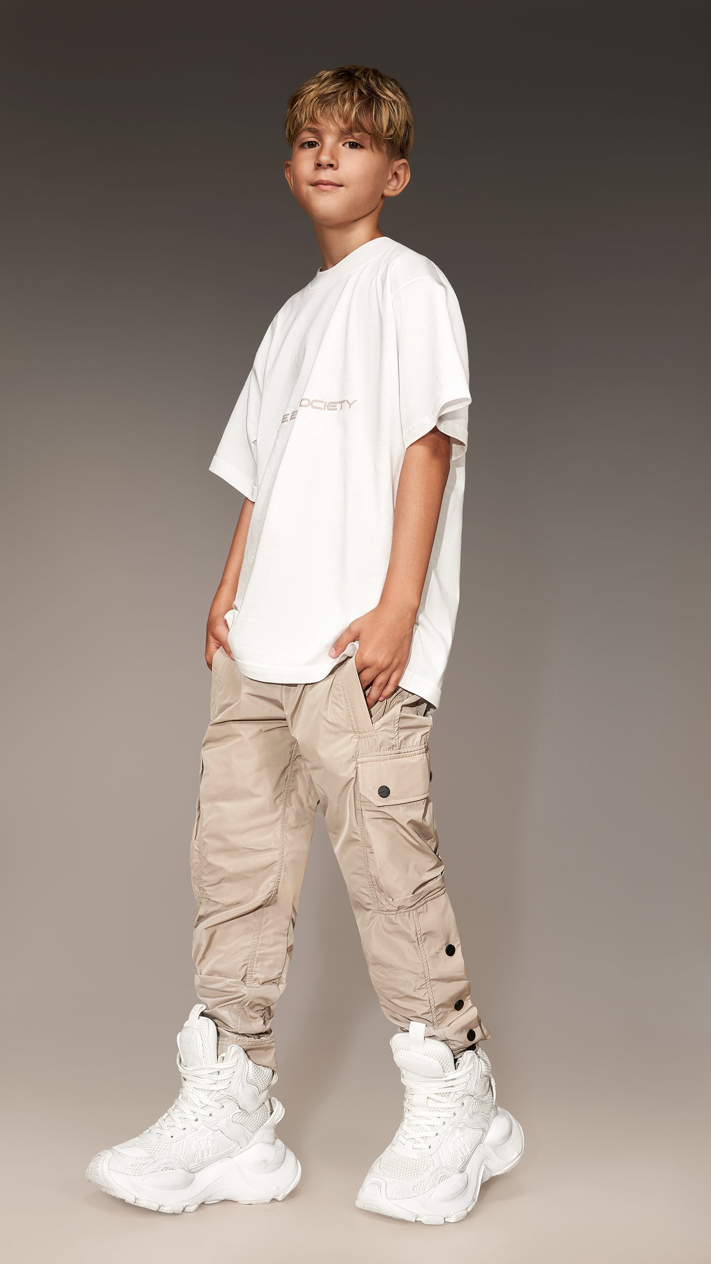 Beige Cargo Trousers - P34643
