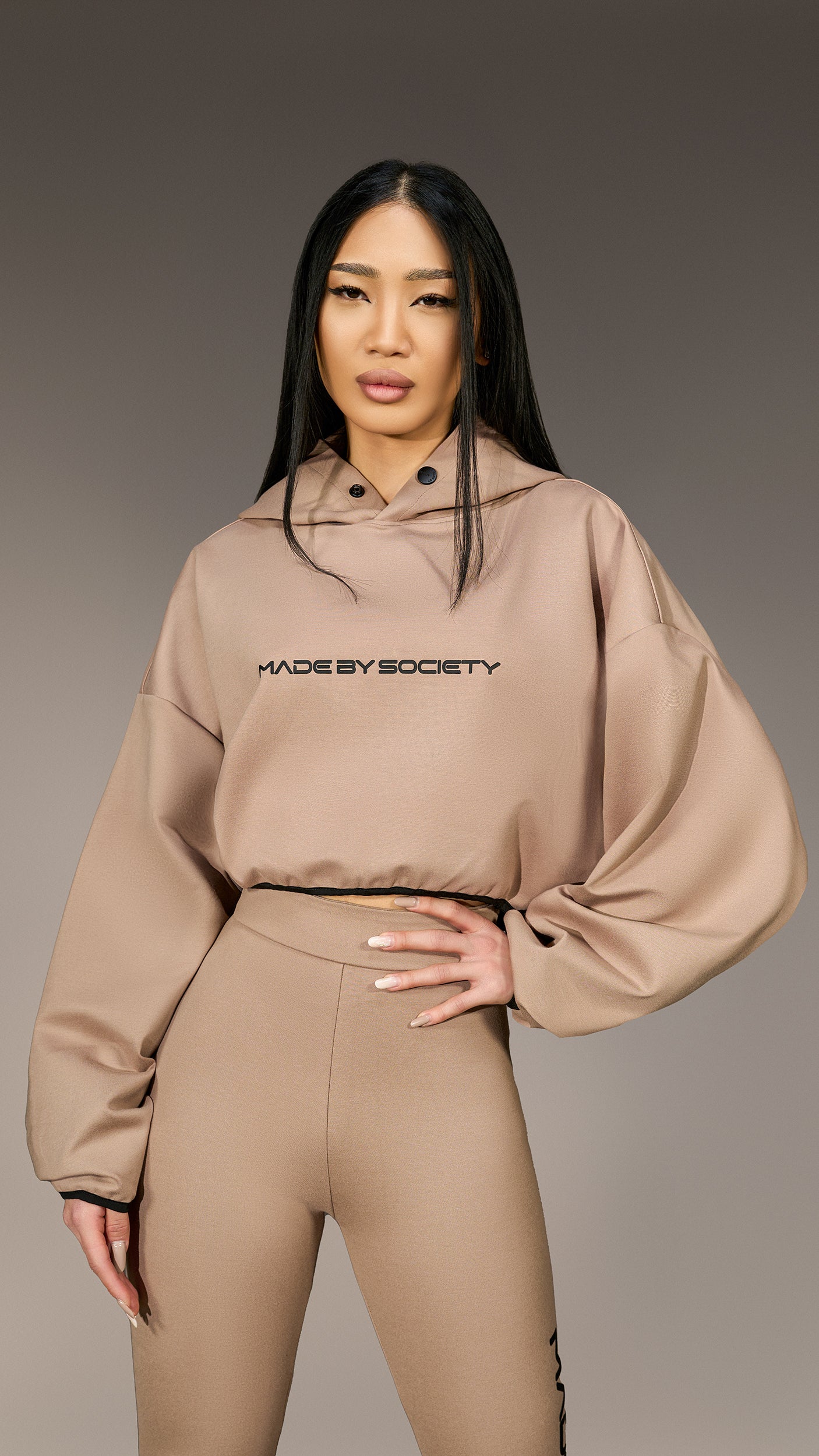 "MADE BY SOCIETY" CROP HOODIE - H26112