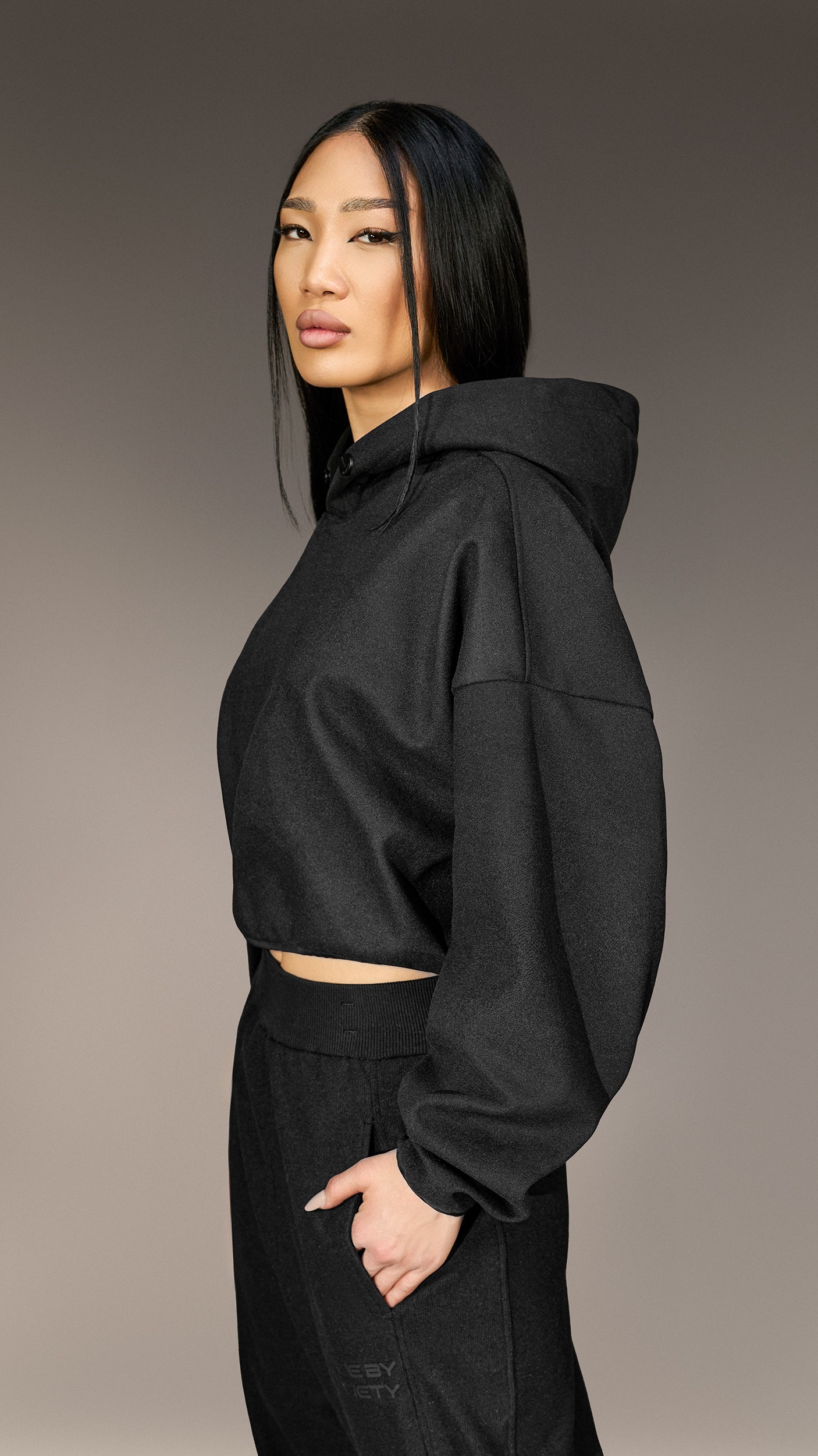 Crop Hoodie "Made by Society" - H26118