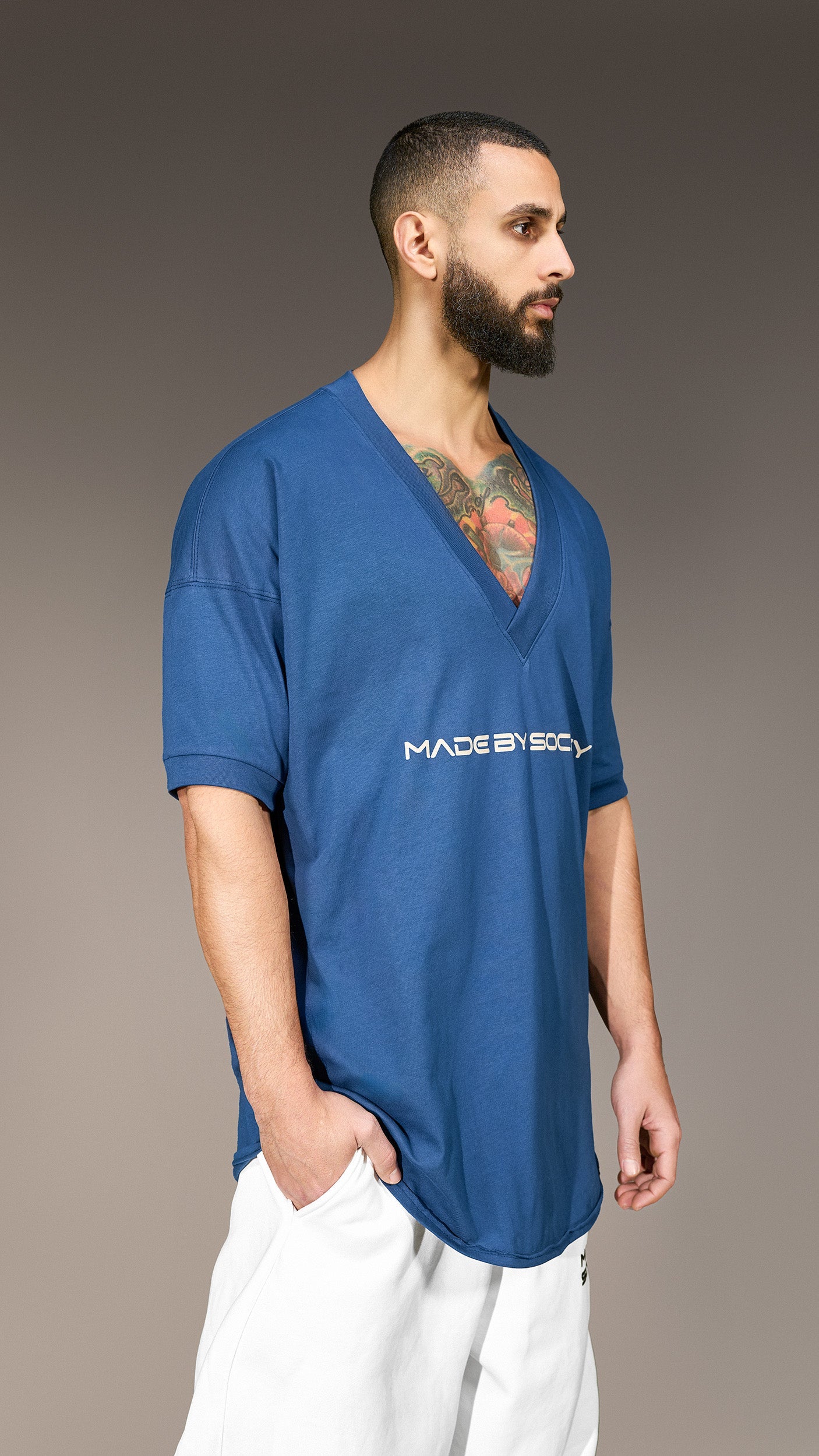 Deep V-Neck T-Shirt - T16082