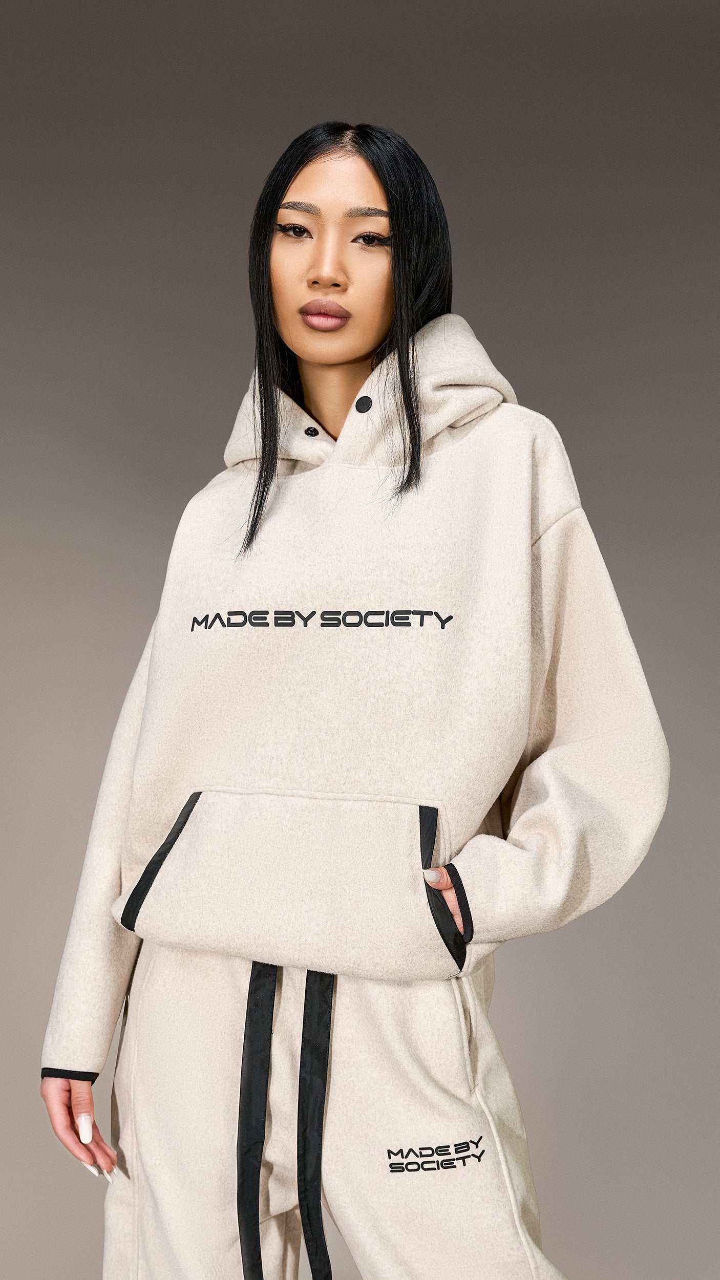 Oversized "Made by Society" Hoodie - H25979