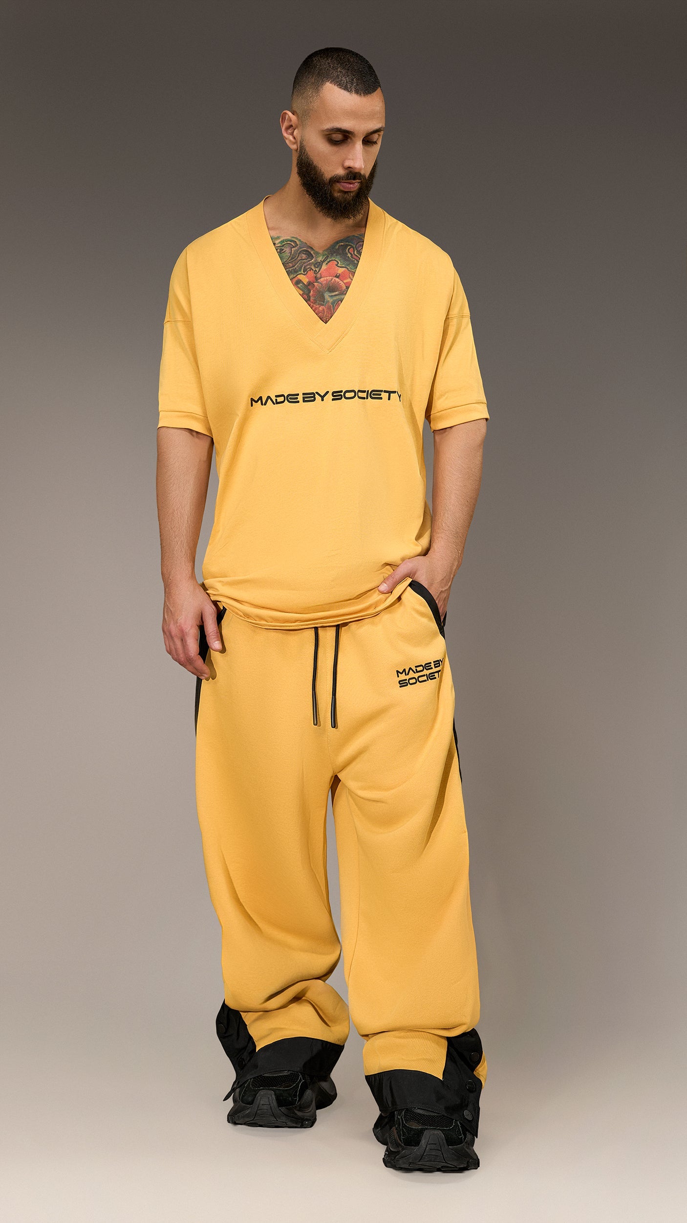 Made by Society T-Shirt with Deep V-Neck – T16084