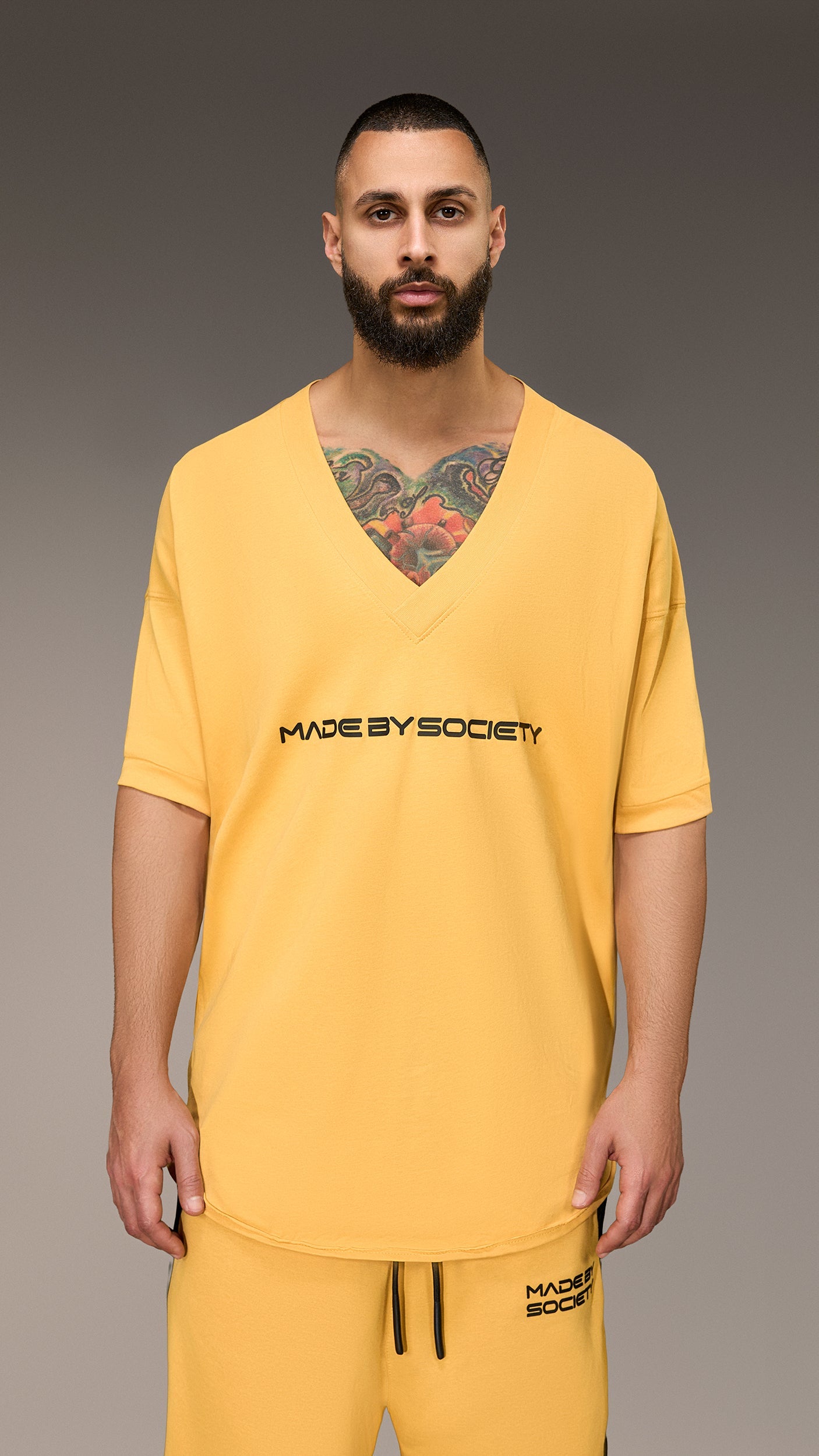 Made by Society T-Shirt with Deep V-Neck – T16084