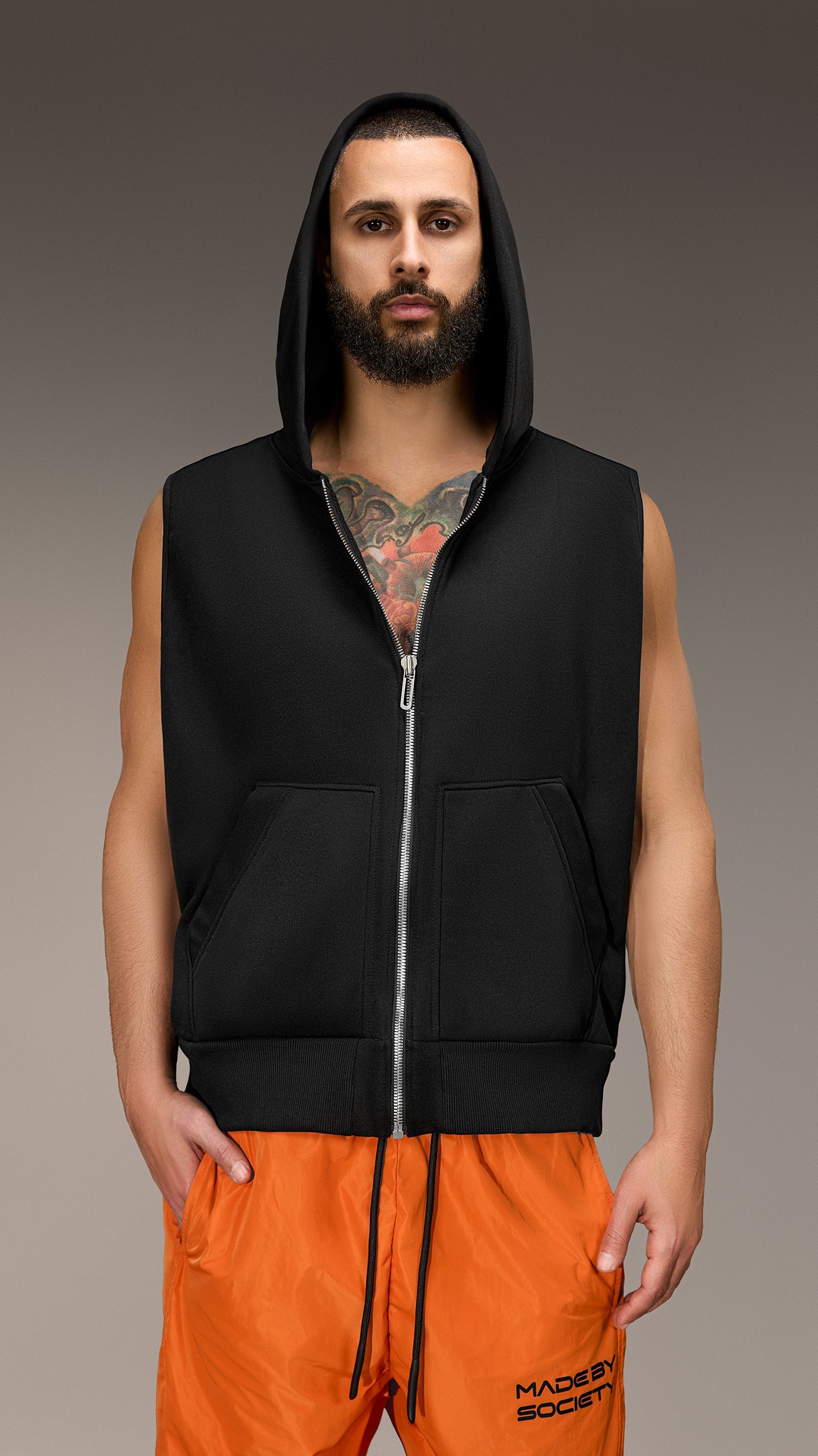 “MADE BY SOCIETY” Hooded Vest - V16181