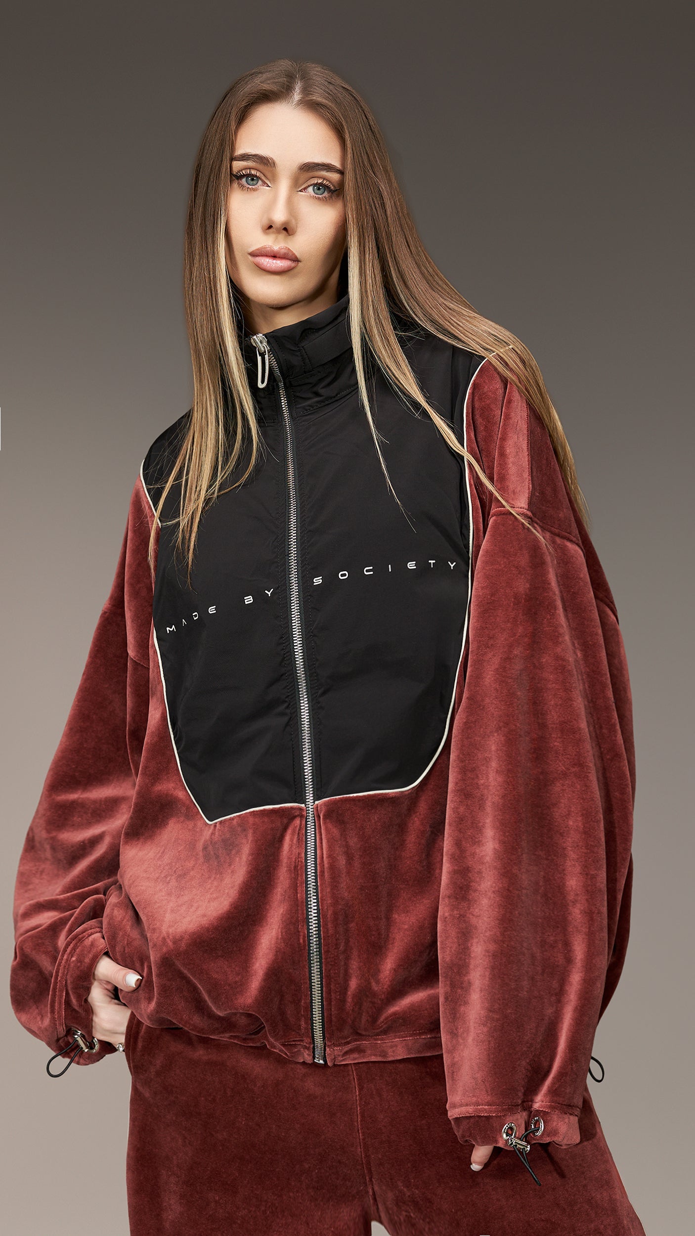 Hybrid Velvet Anorak Hoodie - H27072