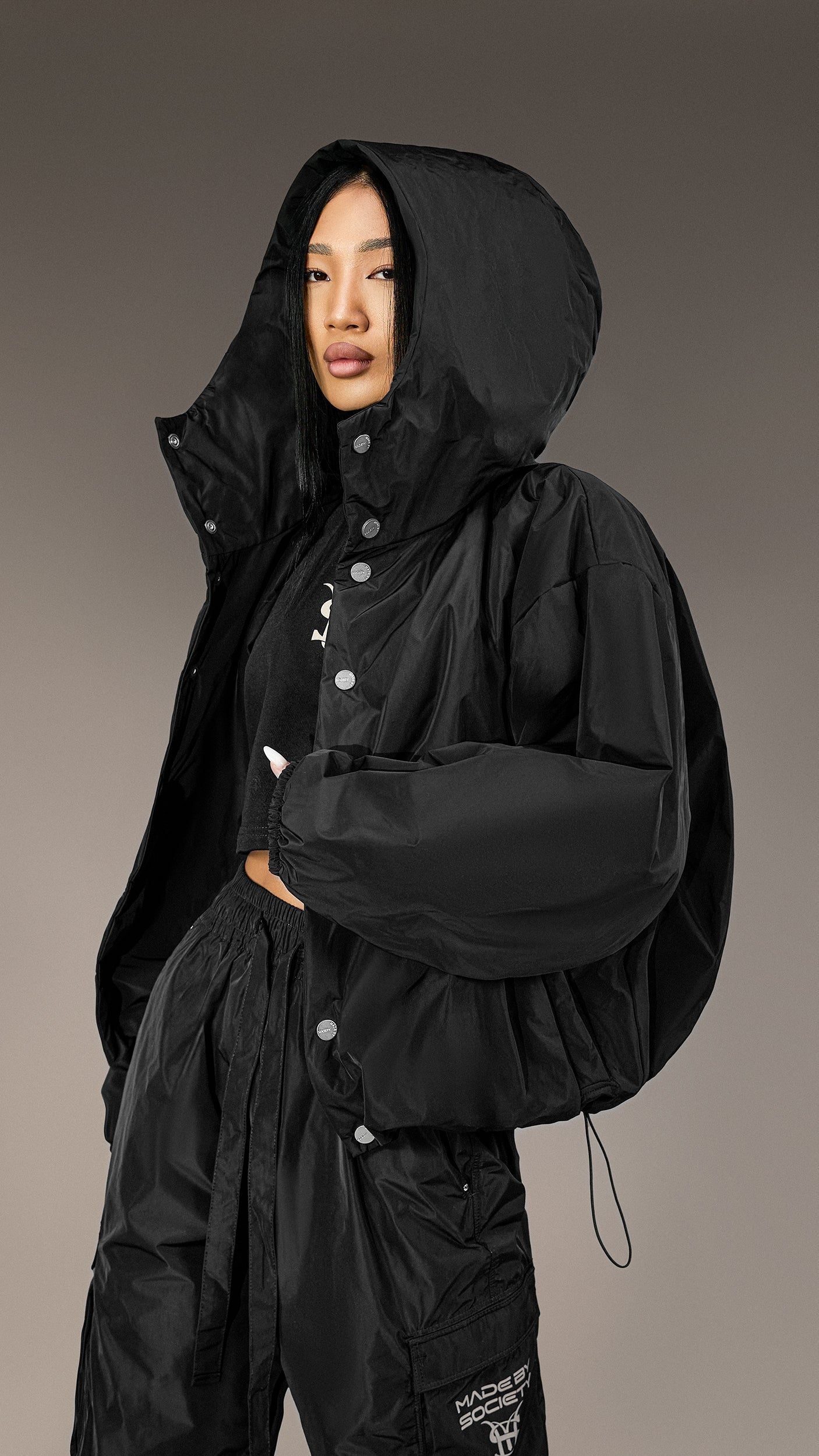 Oversized "Made By Society" Jacket - J25967