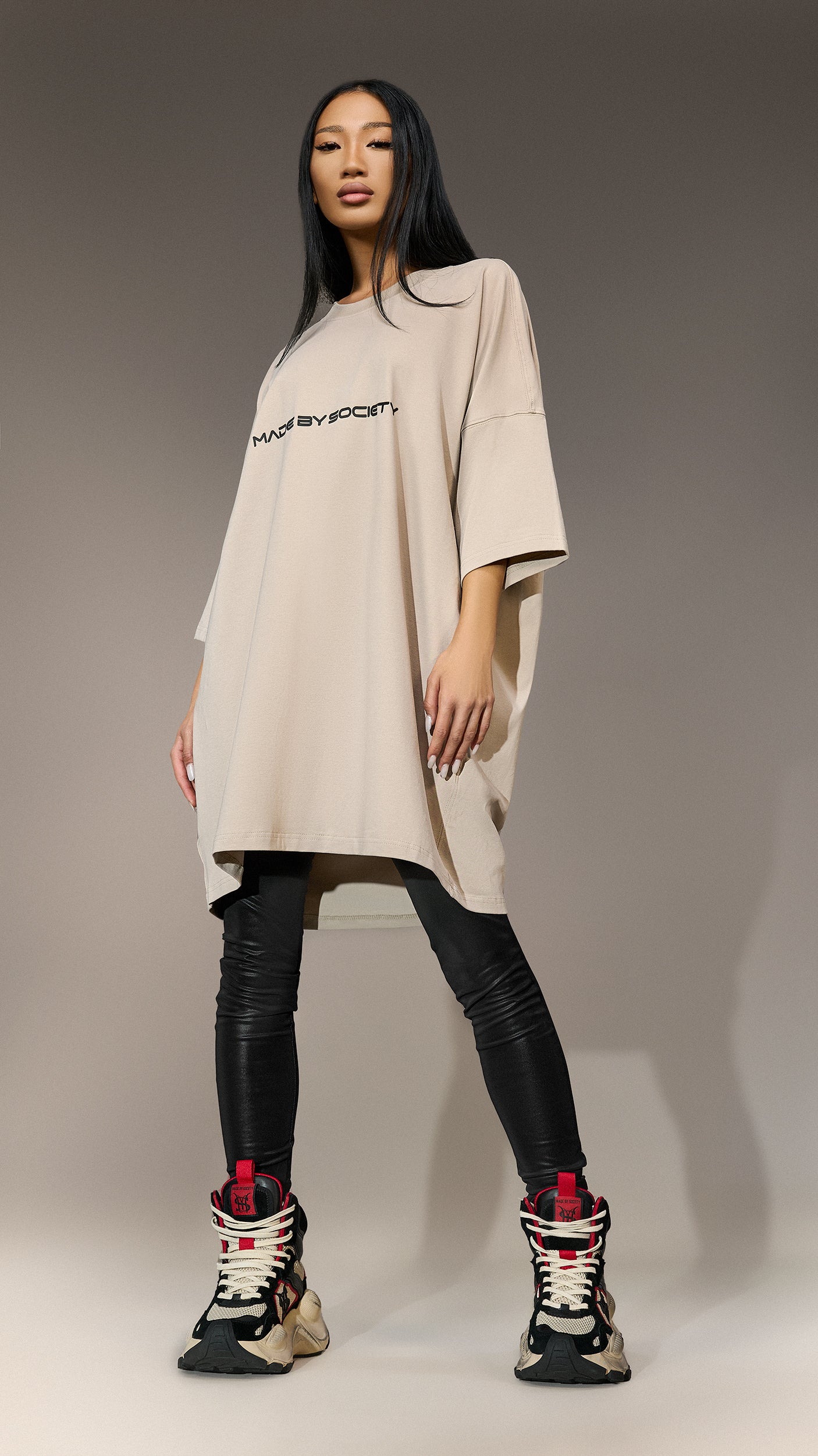 Oversized 'Broken System' T-Shirt - T25406