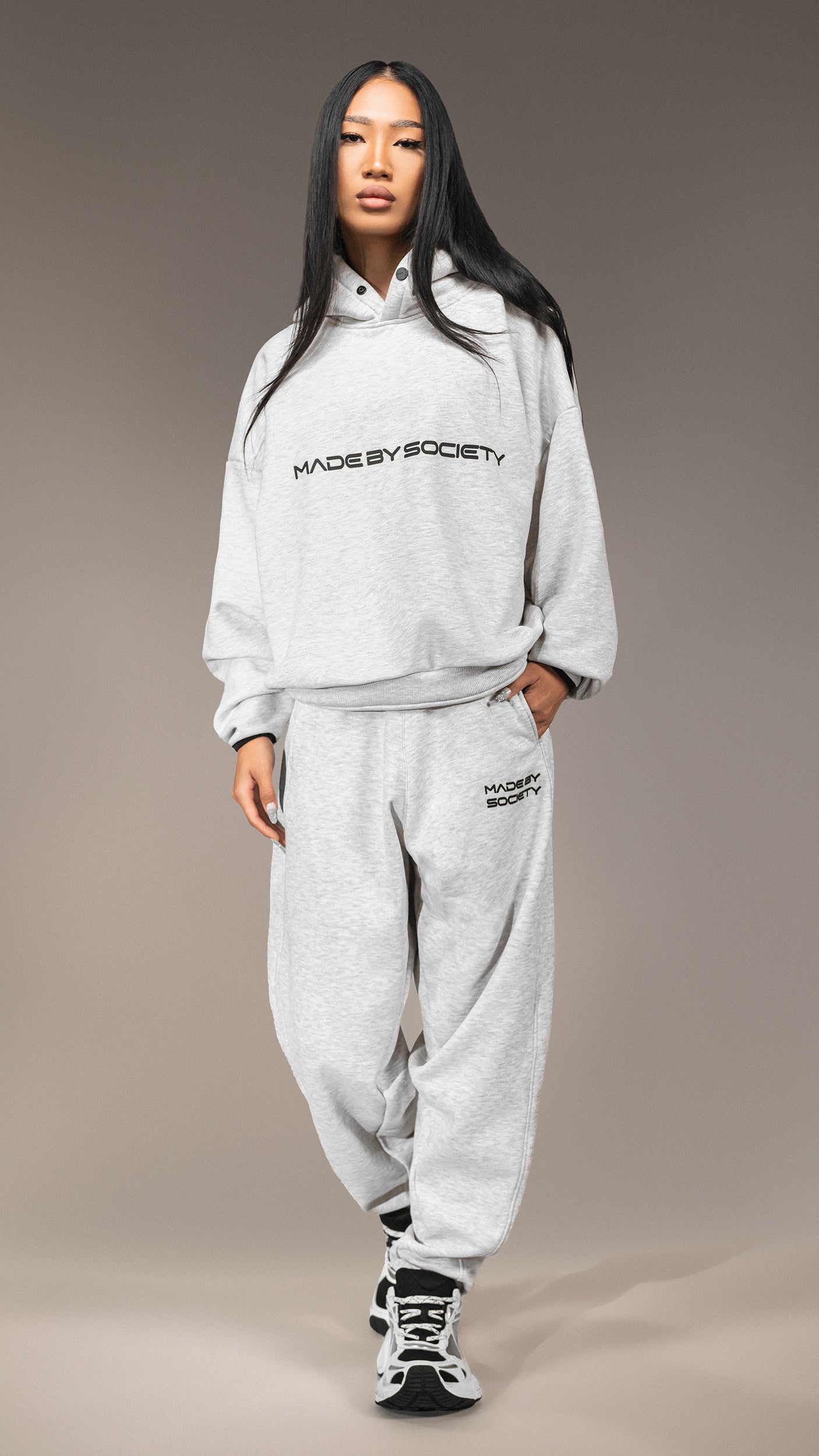 Oversized Hoodie "Made By Society" - H25835