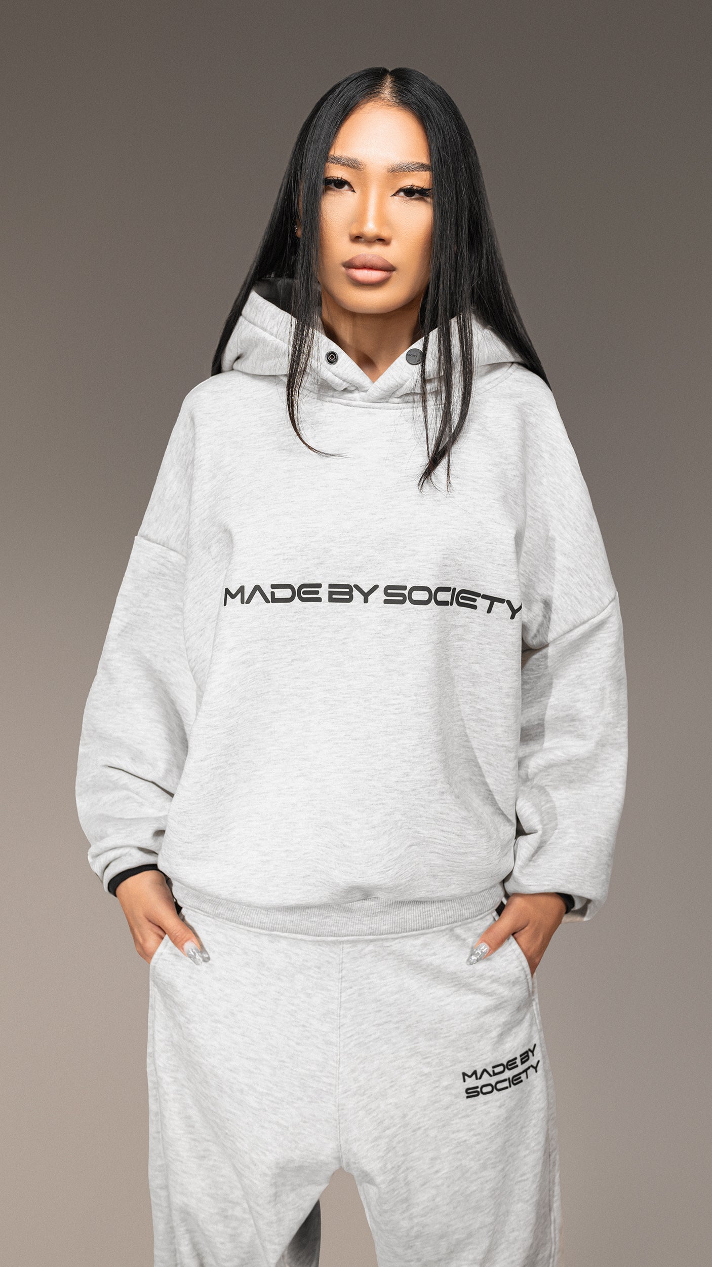Oversized Hoodie "Made By Society" - H25835
