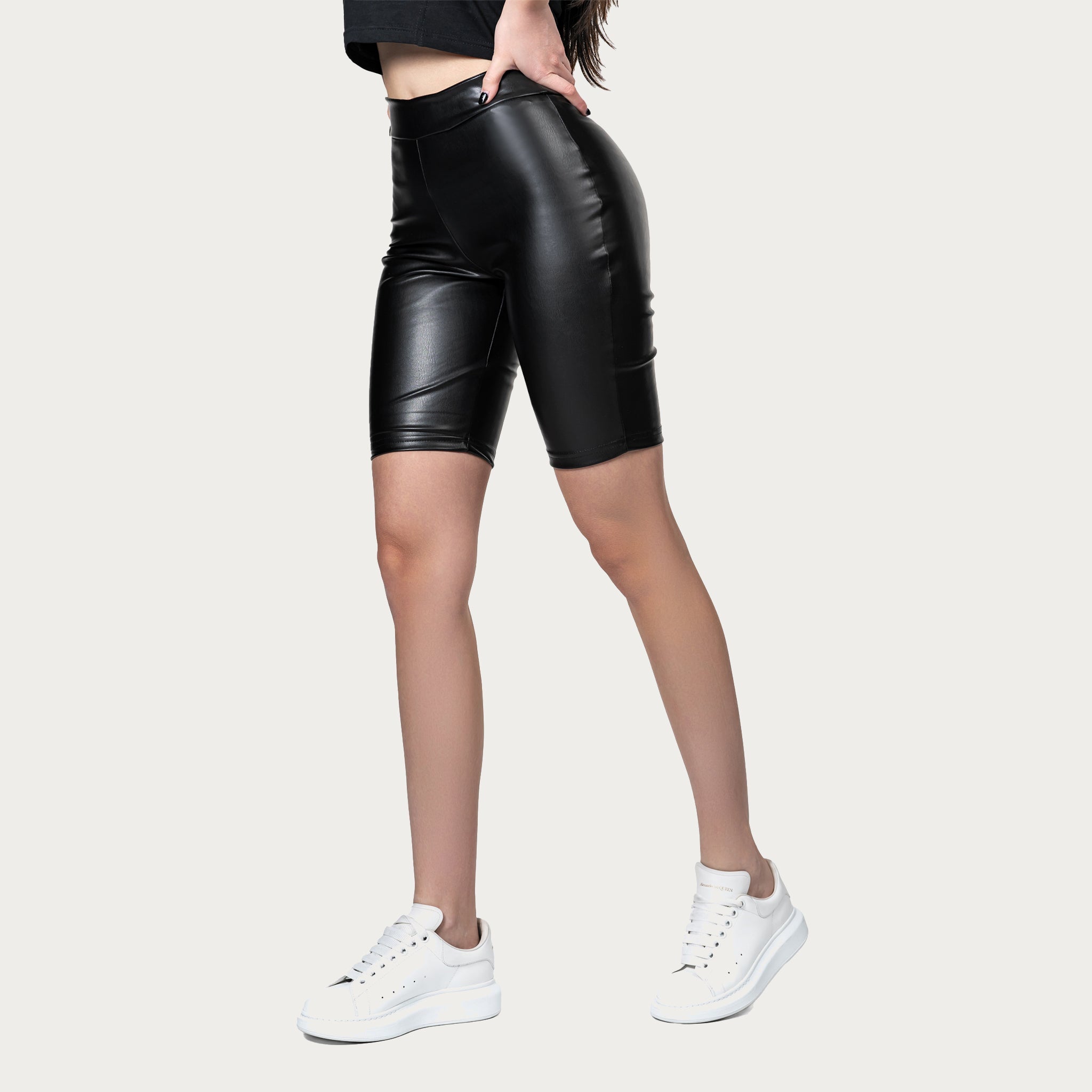 Faux leather leggings shorts - B24445