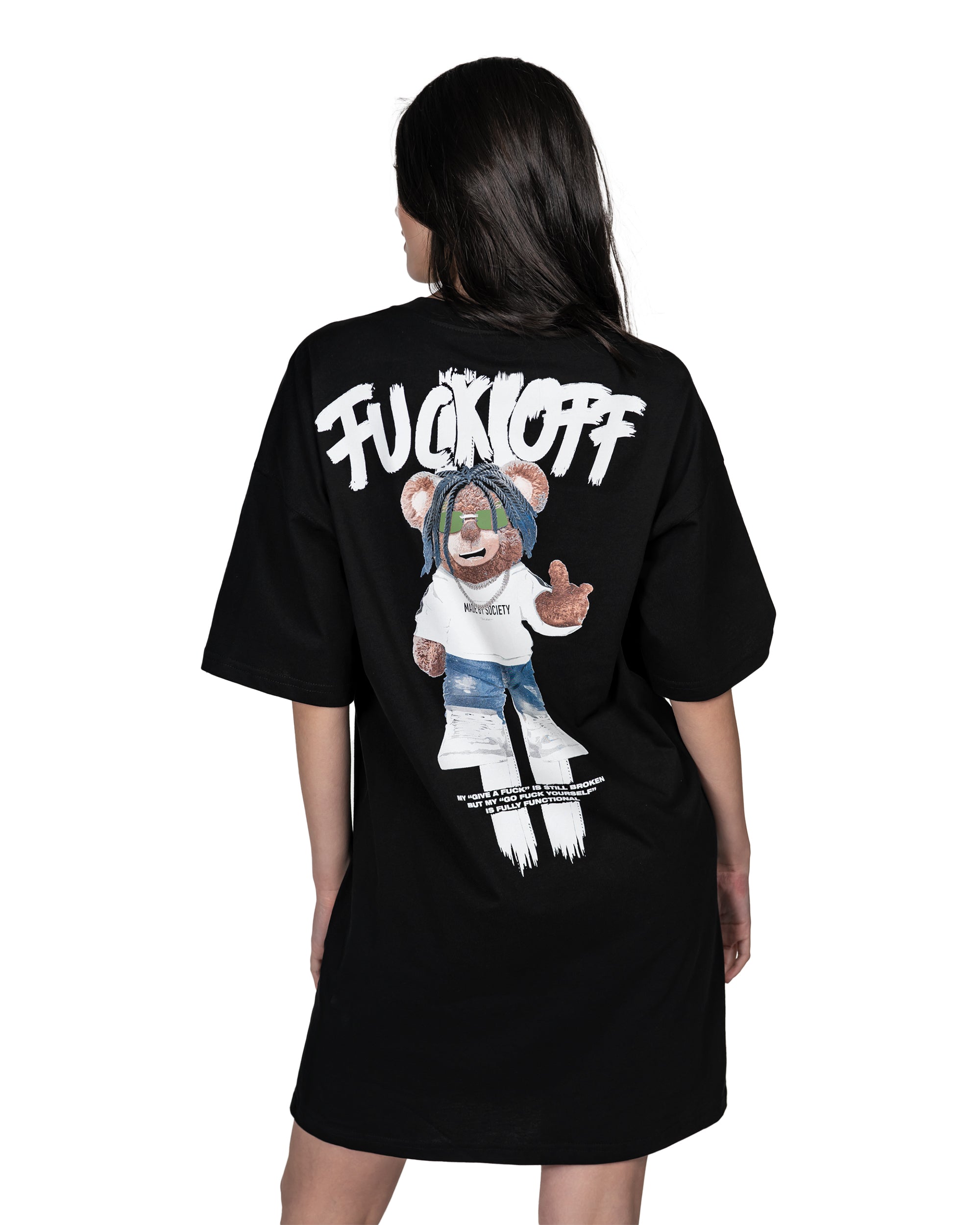 F/ck off bear t-dress - D24482