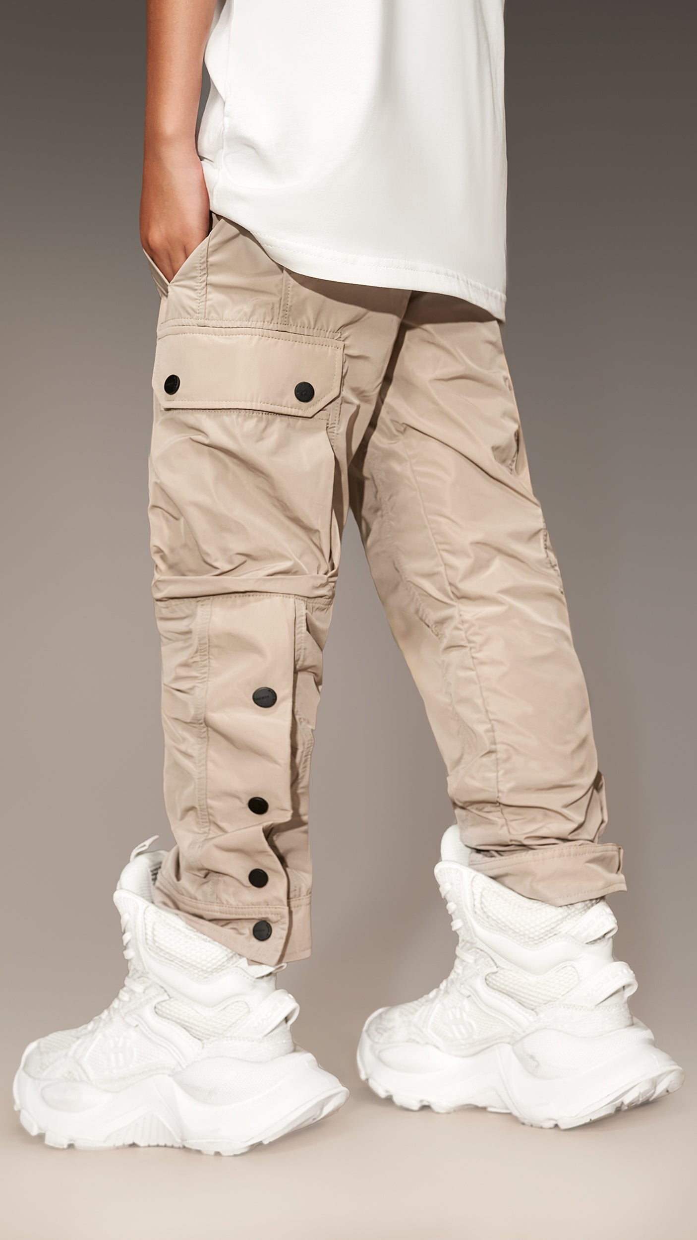 Beige Cargo Trousers - P34643