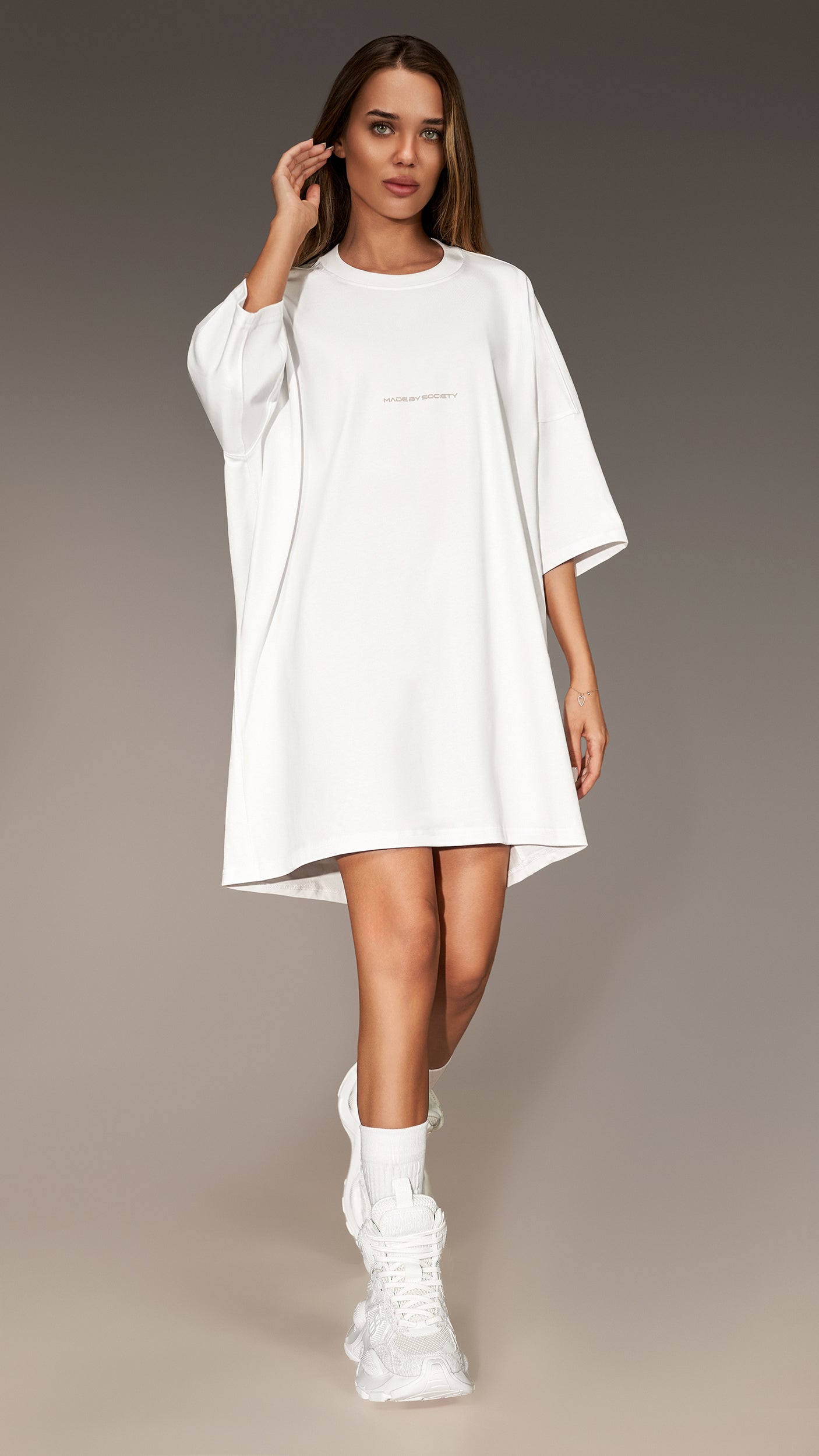 Oversized T-shirt with Back Cut out - T26325