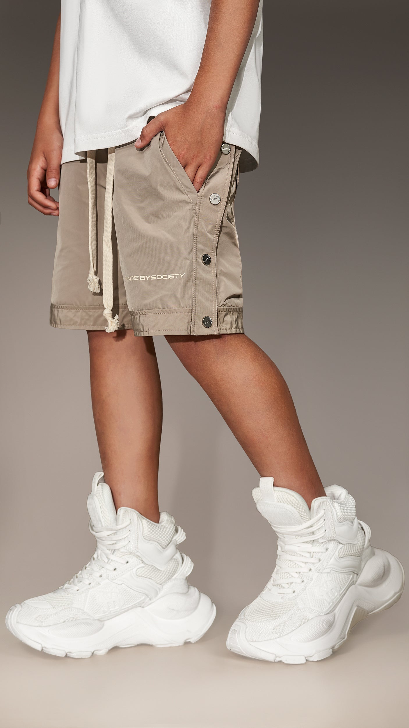 Boys' Snap Button Bermuda Shorts - B36468