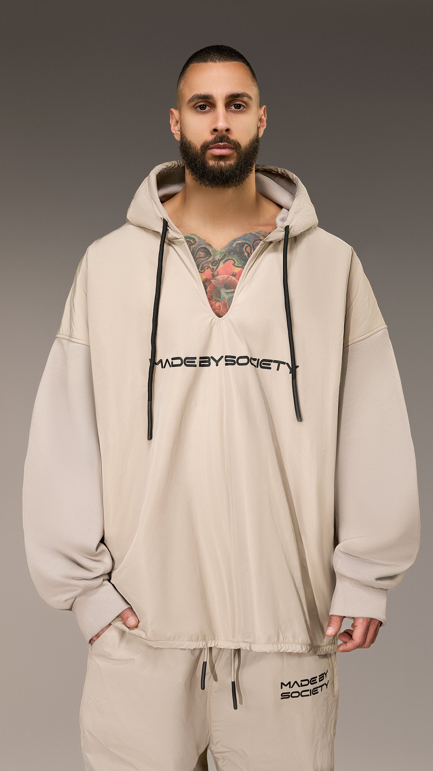 Oversized 'Made by Society' Hoodie – H16085