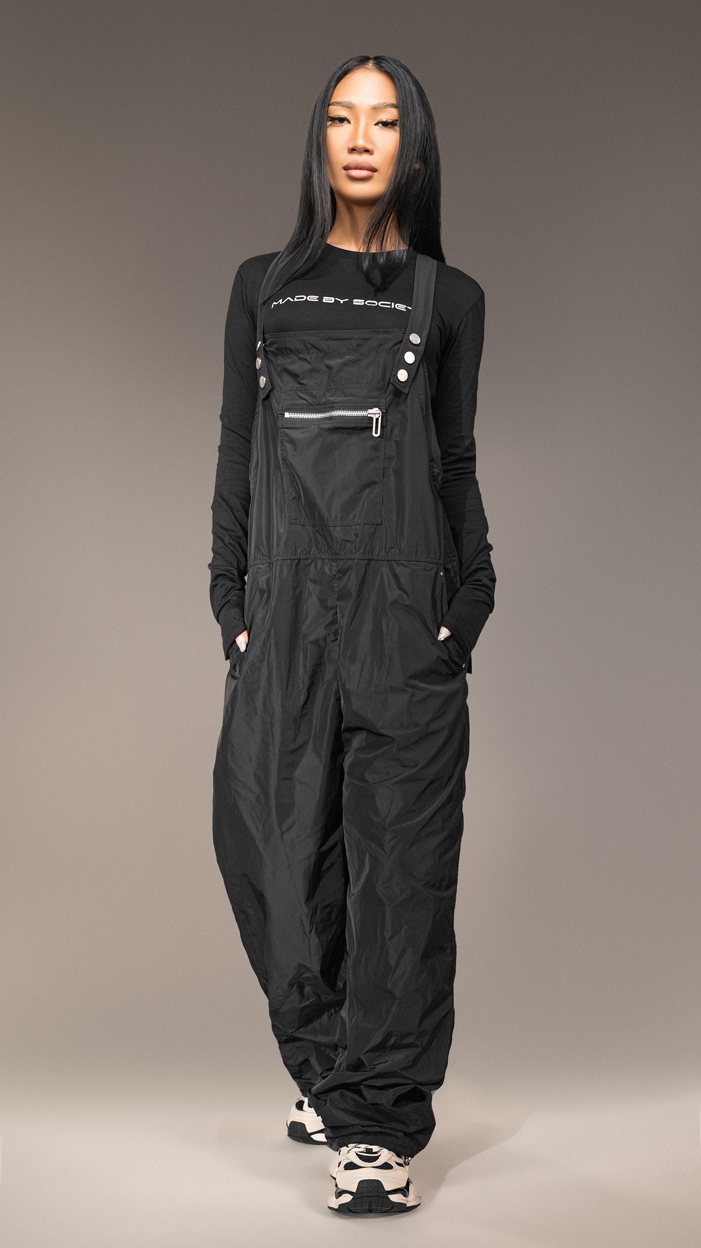 Black Twill Dungarees - S25593