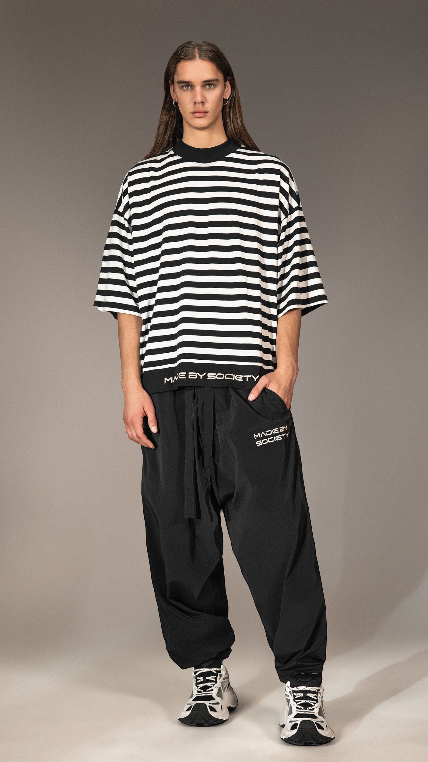 Oversized Striped T-shirt Made by Society - T15691