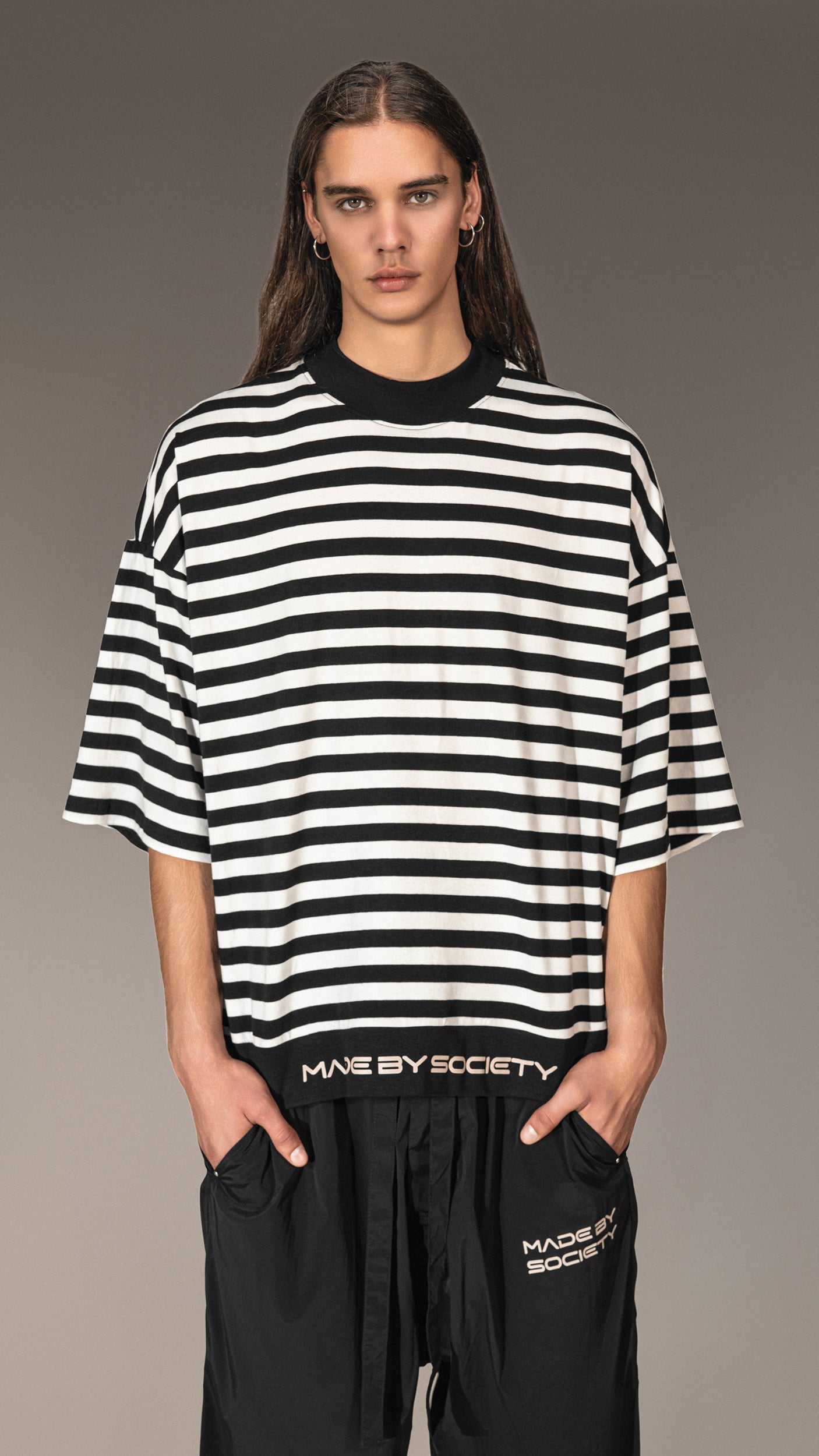 Oversized Striped T-shirt Made by Society - T15691