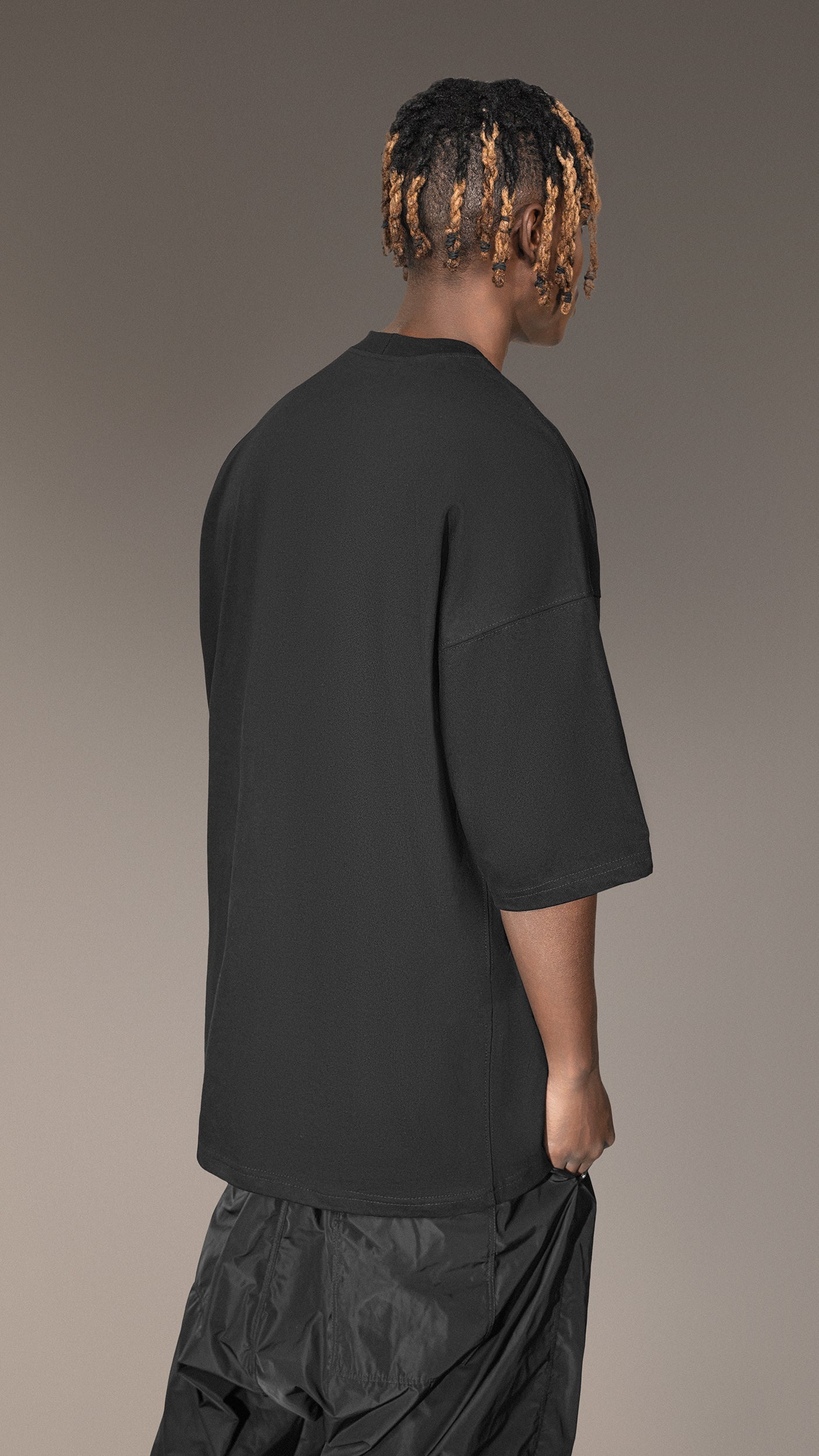 Tricou Oversized Negru "MADE BY SOCIETY" - T15771