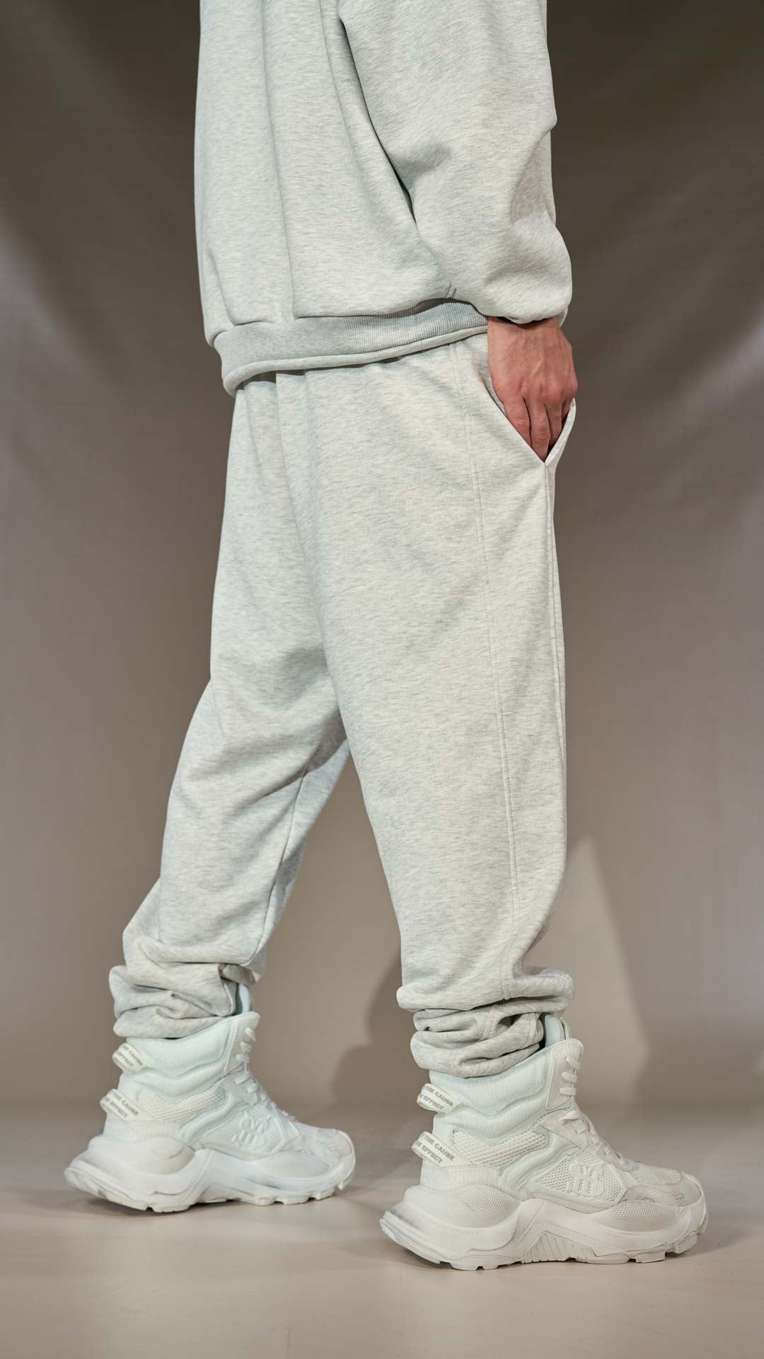 Light Grey Jogger Pants "Made by Society" - P15827