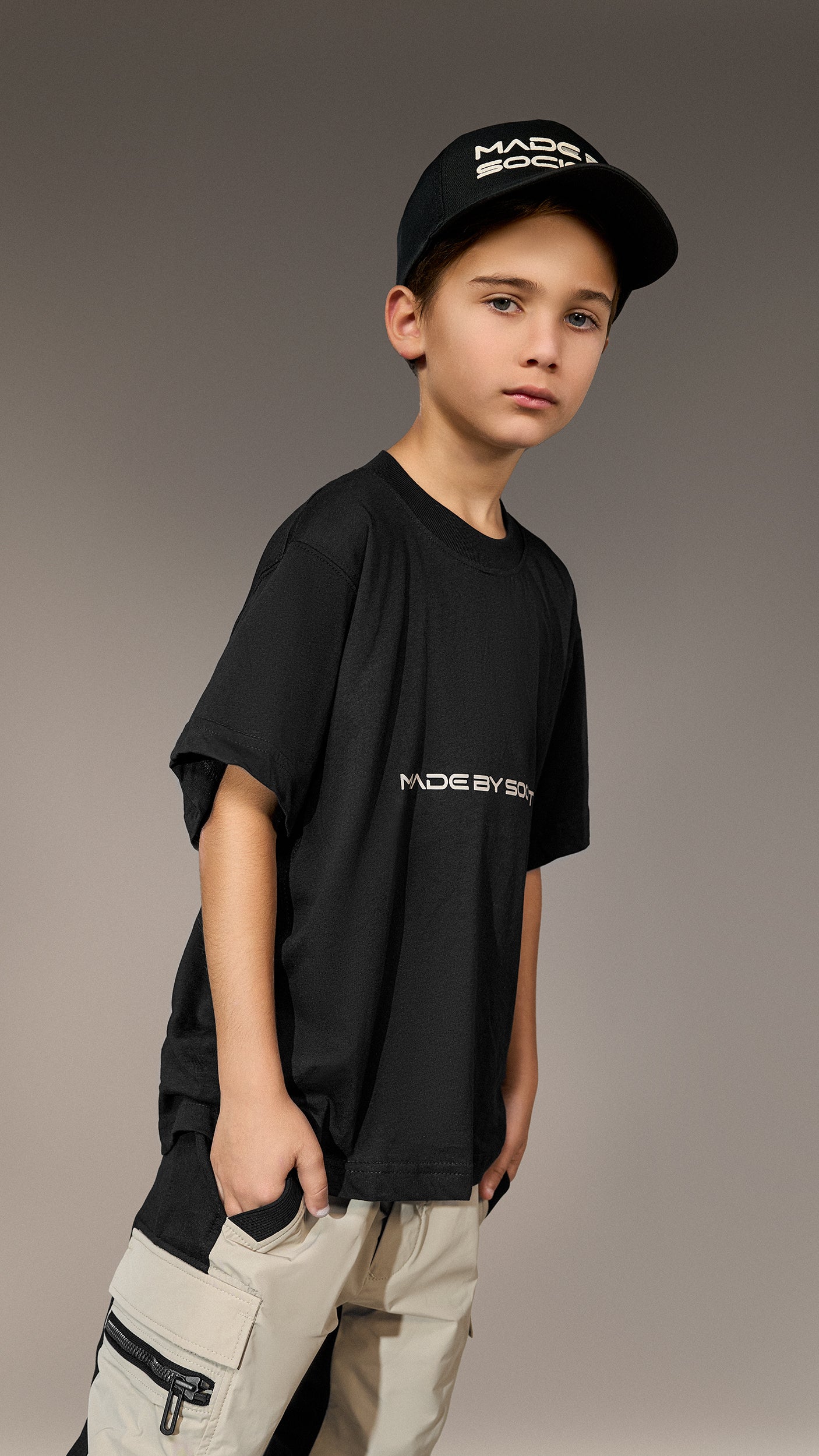 Black T-shirt “Made By Society” - T35824