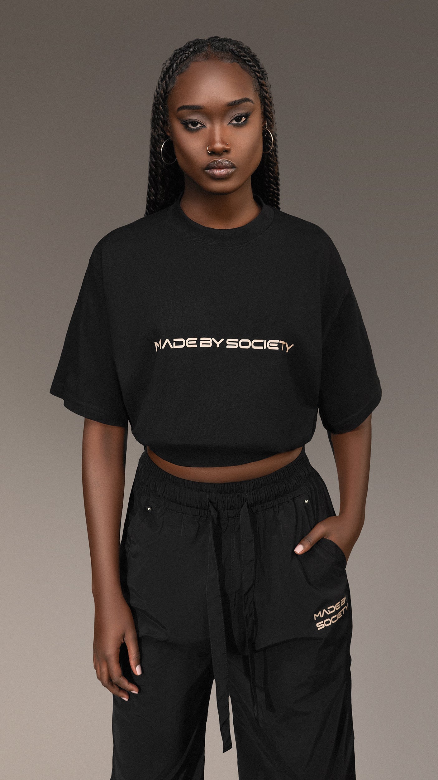 Cropped T-shirt "Made by Society" - T25700