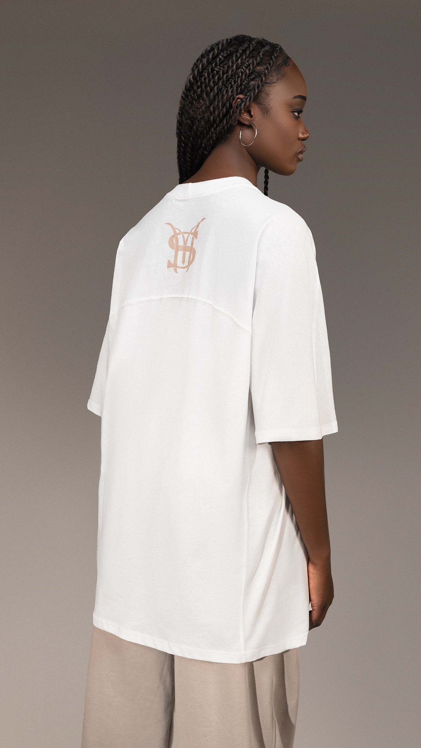 White Oversized T-shirt Made By Society - T25363