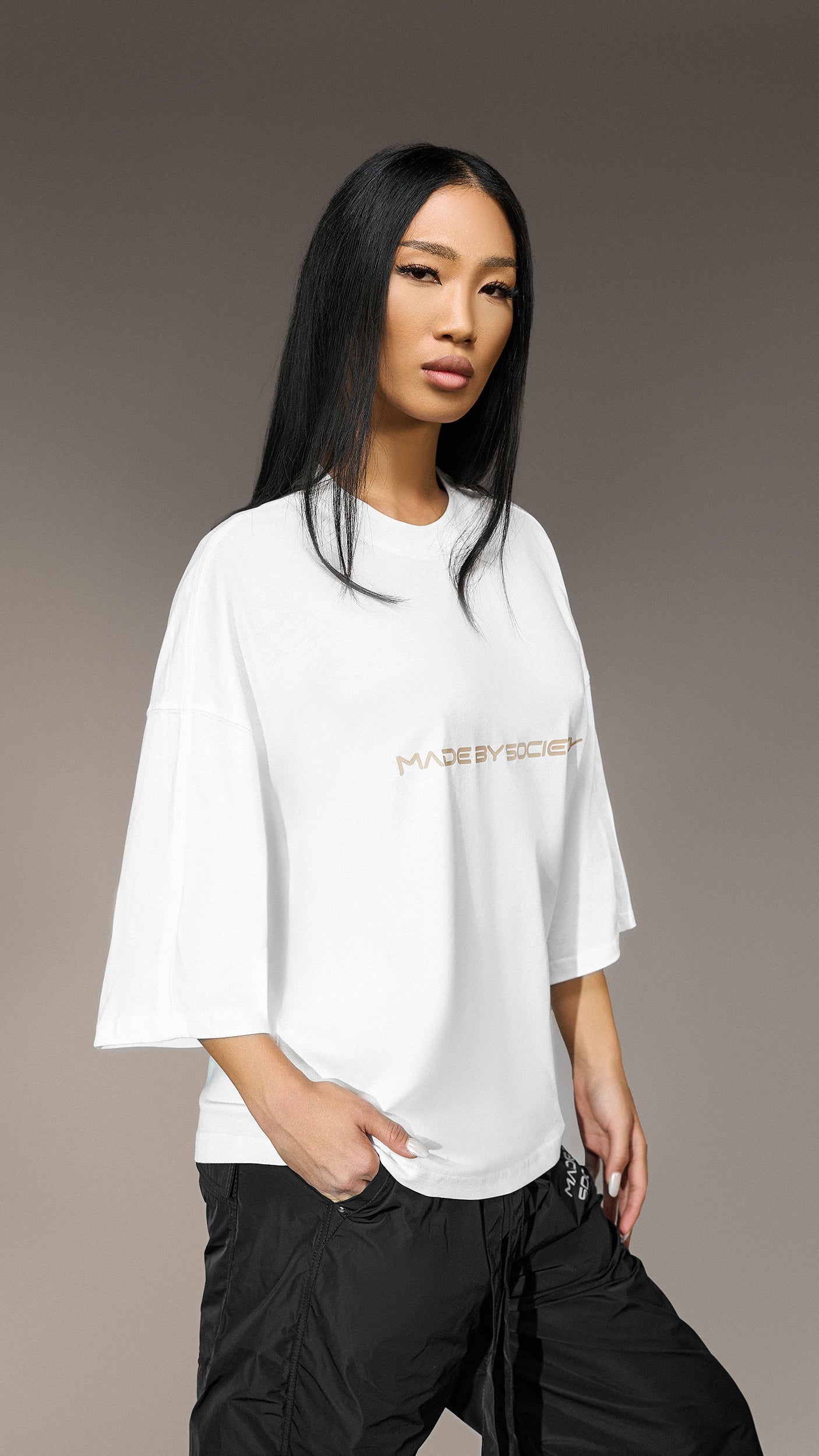 Oversized "Made by Society" T-Shirt - T25844