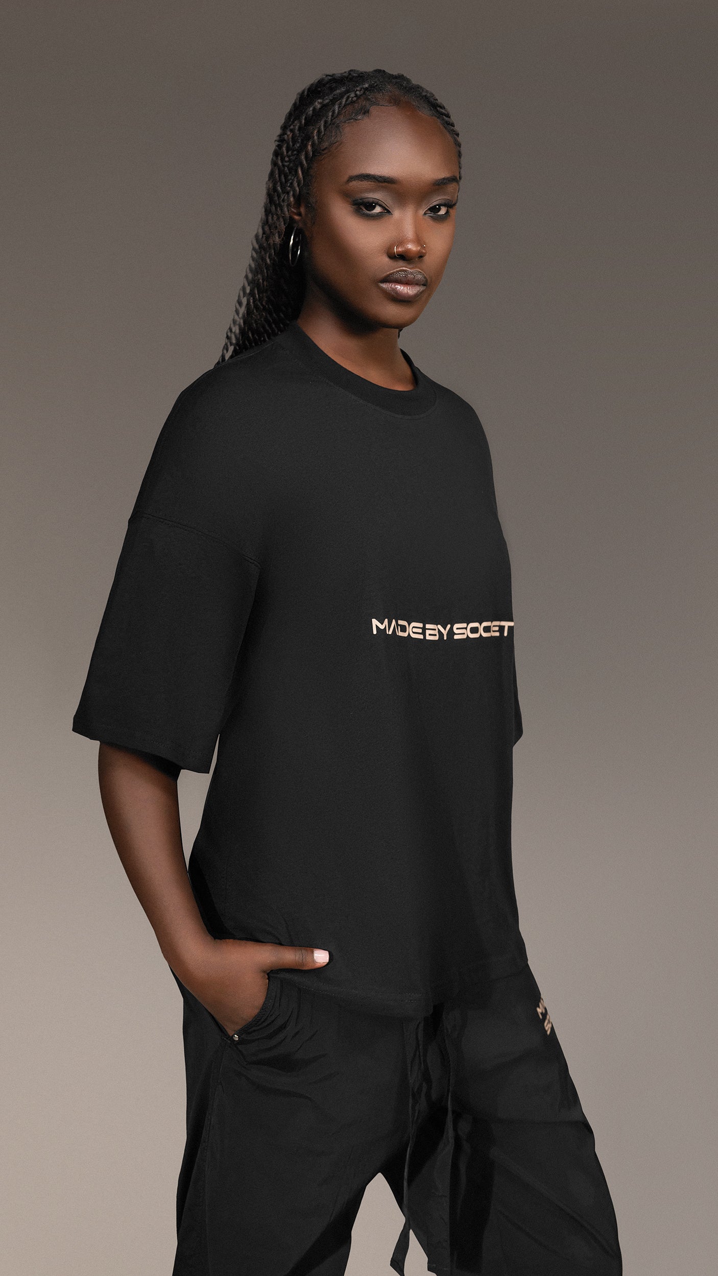 Oversized T-shirt Made By Society - T25658