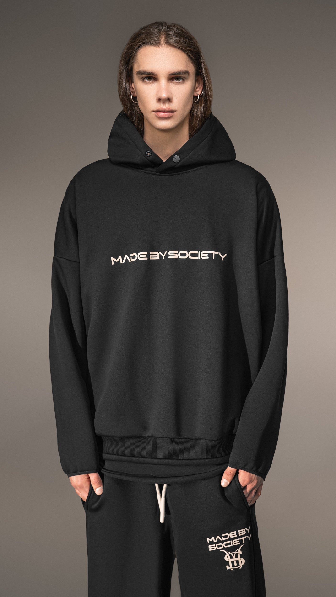 Hoodie "Made by Society" – Relaxed Look - H15630