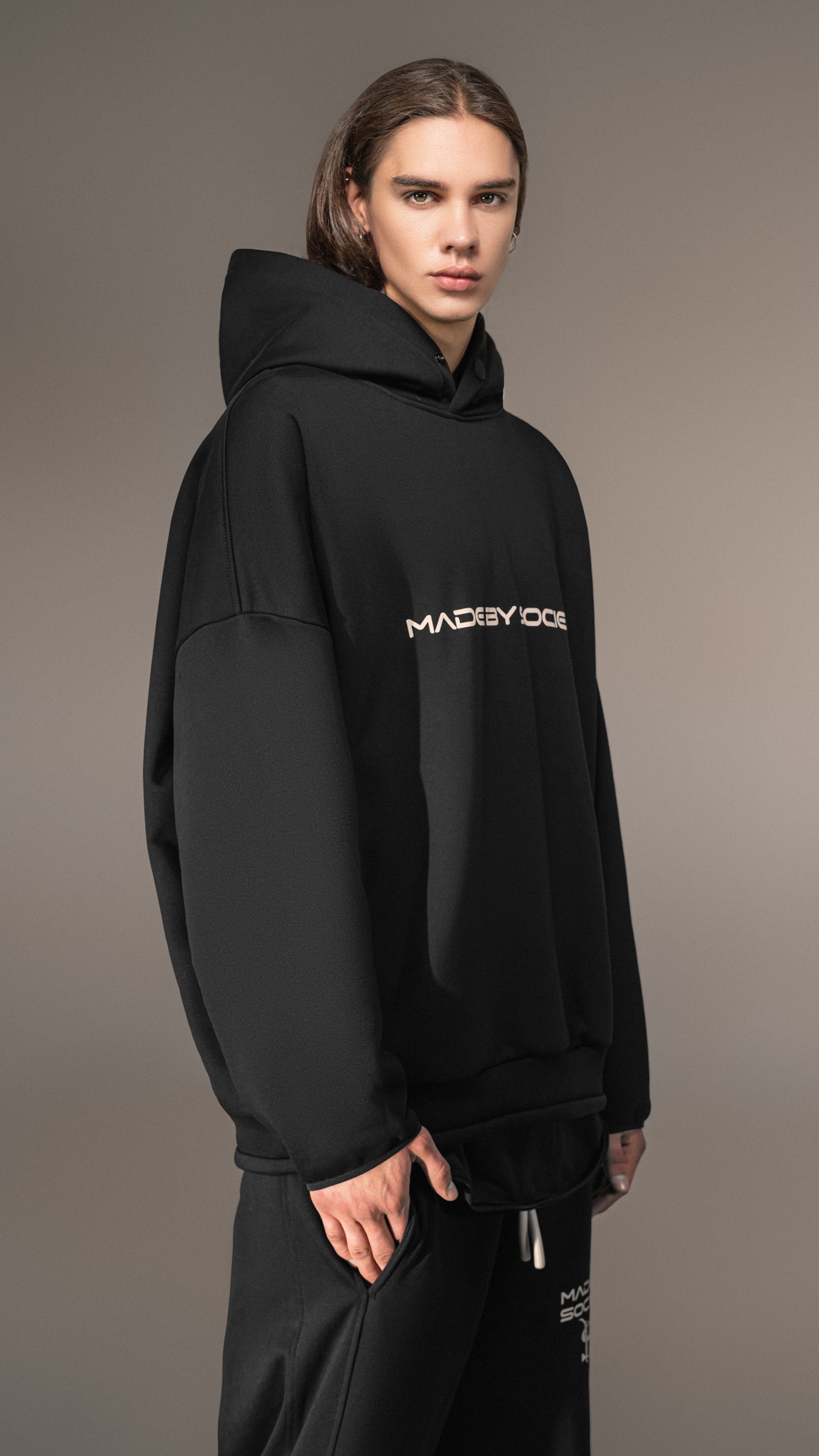 Hoodie "Made by Society" – Relaxed Look - H15630