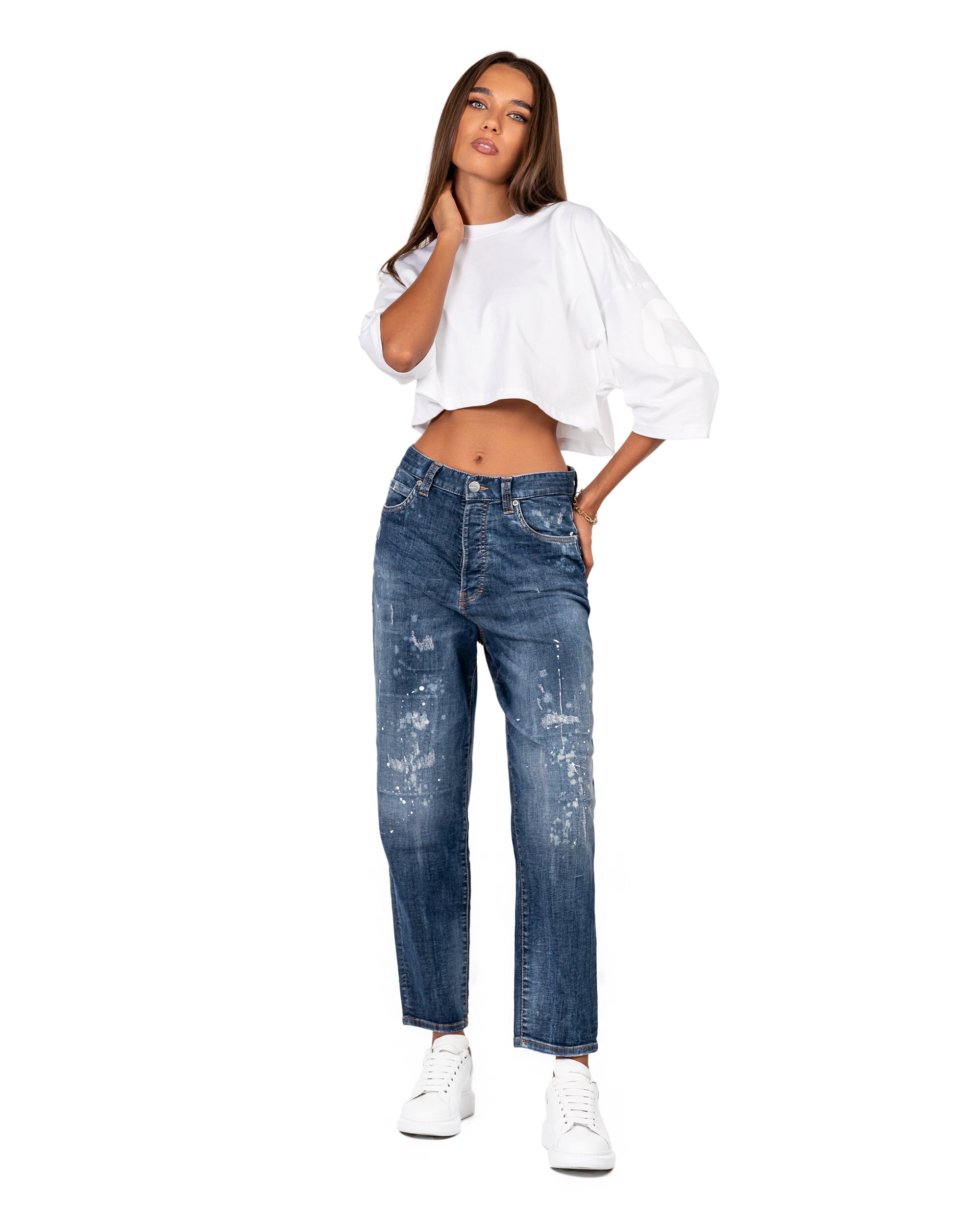 Cropped jeans pants - P23493